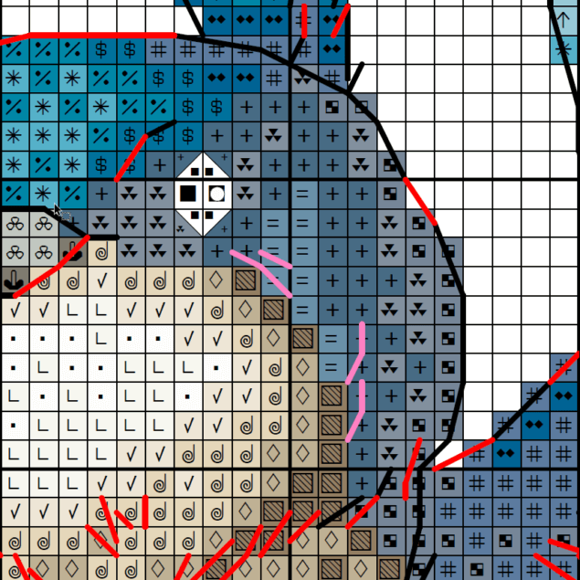 Town Gryphon, Griffin, Legendary creature - Cross stitch charts Town Gryphon, Griffin, Legendary creature - Cross stitch charts