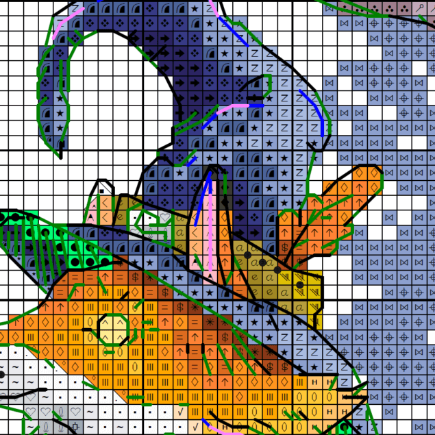 Fox mage - Cross stitch charts Fox mage - Cross stitch charts