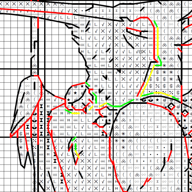 Hummingbird, Bird warrior with spear - Cross stitch charts Hummingbird, Bird warrior with spear - Cross stitch charts