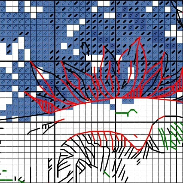 Ferret skull, Flowers - Cross stitch charts Ferret skull, Flowers - Cross stitch charts